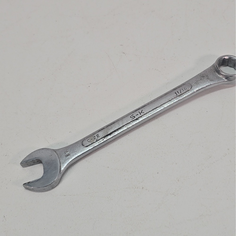 S-K Wayne C-22 USA Forged 11/16" Combination SAE Wrench 12 Pt Point Vintage